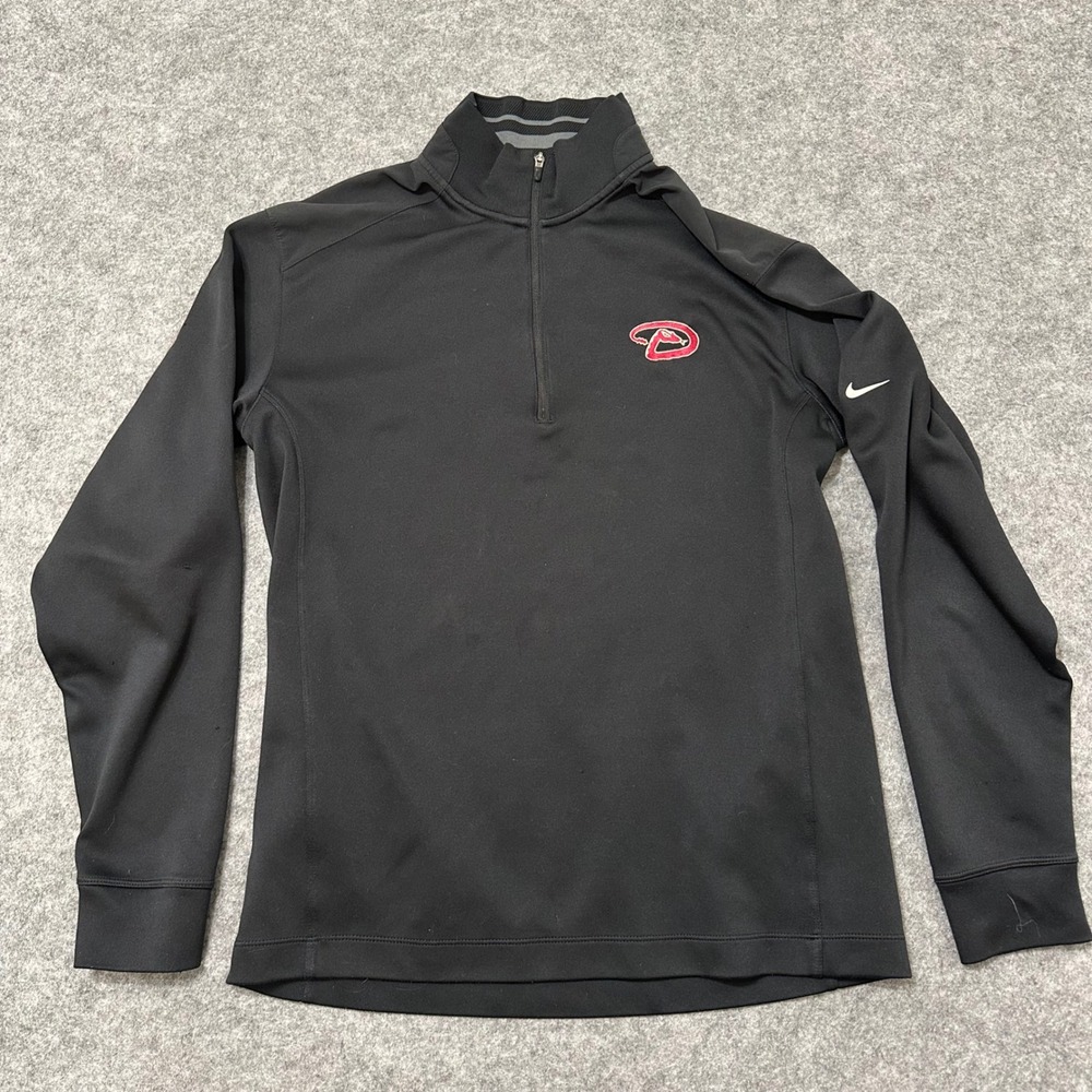 Nike Golf Pullover Mens Medium Black Arizona Diamondbacks 1/4 Zip Dri-Fit